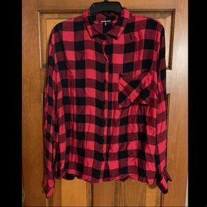 Red and black light weight flannel